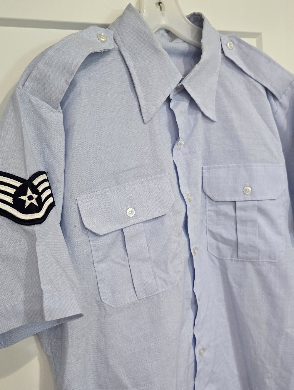U.S. Air Force Shirt USAF Mens Blue Service 16.5” Neck Formal Uniform Costume